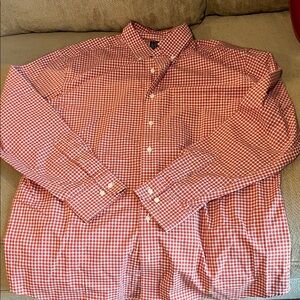Jos. A. Bank Red Plaid Casual Button Down Shirt